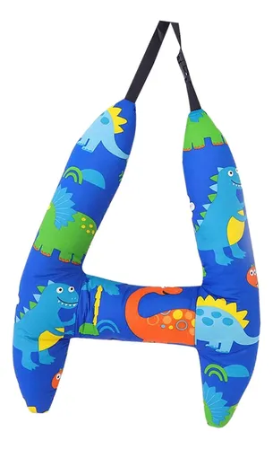 Car Back Seat Travel Pillow Cushion Soft For Blue Dinosaur