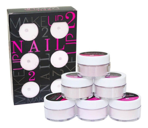 Colección 6 Pz Acrilico Make Up Uñas Acrilicas, Nail Factory