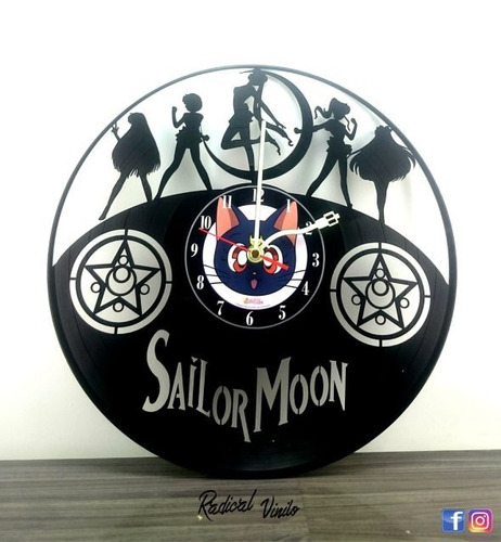 Reloj De Vinilo Sailor Moon Anime Regalos Decoracion 