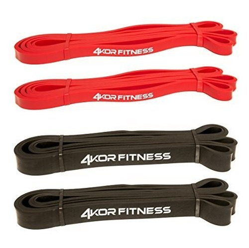 Juego De Bandas De Resistencia 4kor Fitness 41 (2 Rojas, 2 N