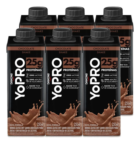 Yopro Chocolate 25g De Proteínas 250ml (6 Unidades)