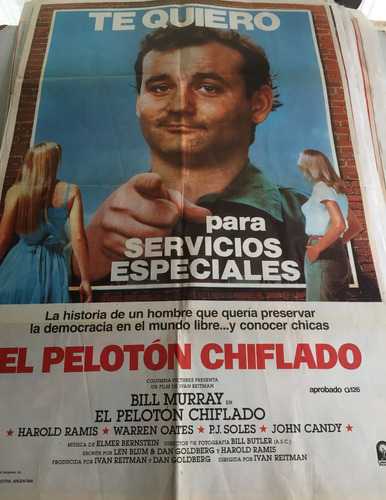 Poster El Peloton Chiflado Con Bill Murray  1983 Original