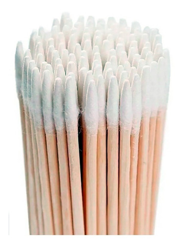 100 Palitos Com Algodão Para Limpeza Henna Sobrancelha Unhas