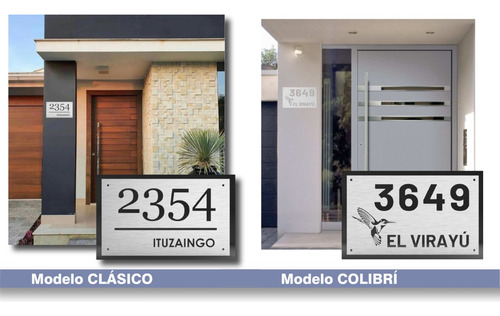 Imagen 6 de 10 de Placa Acero Inoxidable Número Frente De Casa Dirección