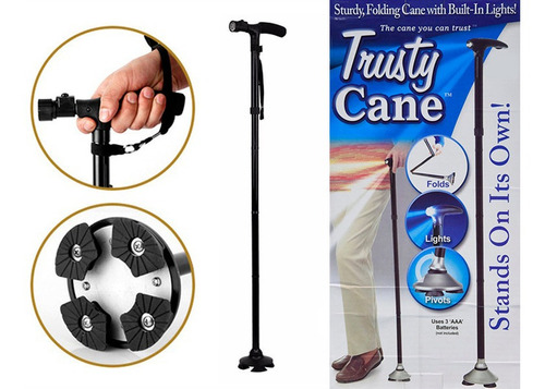 Trusty Cane Baston Ortopedico Plegable Con Linterna Luz Led 