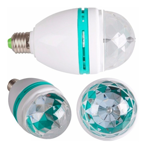 Mini lâmpada LED, disco giratório de festa colorido, cor de luz RGB de 3 W