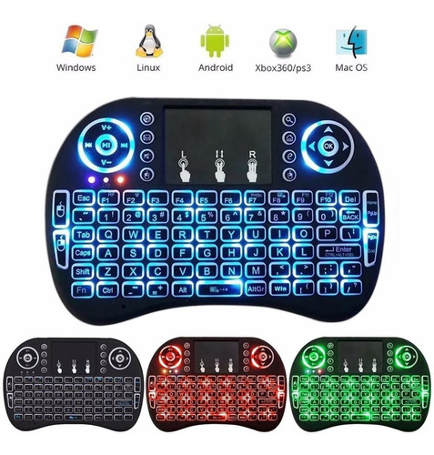 Mini teclado inalámbrico Bluetooth con panel táctil inalámbrico iluminado