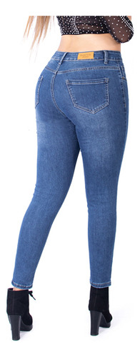 Pantalon Mezclilla Dama Mujer Stretch Push Up Pretina X058