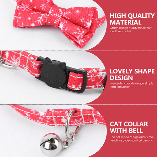 Collar Navideño Para Mascotas Con Cascabeles Y Pajaritas Aju