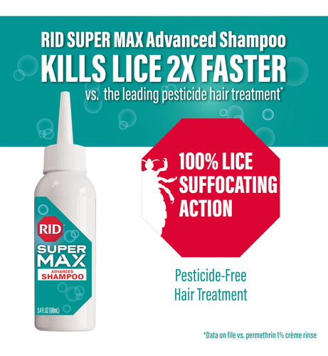 Shampoo Rid Super Max Advanced Para Eliminar Piojos, 100 Ml,