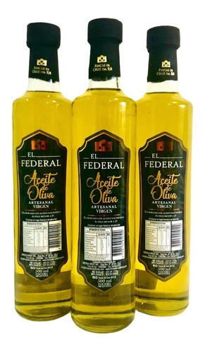 3 Aceite De Oliva Virgen El Federal X 500ml - Cruz Del Eje