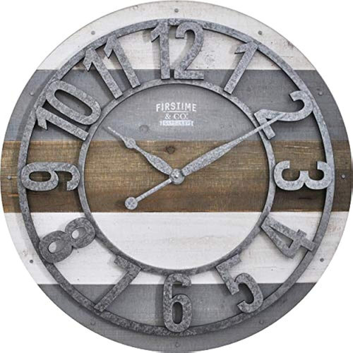 Firstime Y Co 31061 Tablas En Mal Estado Reloj De Pared Colo