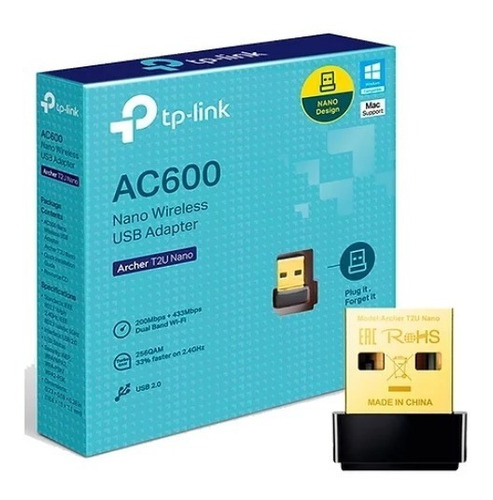 Adaptador De Red Tplink Artcher T2u Nano Ac 600 Mini 2banda