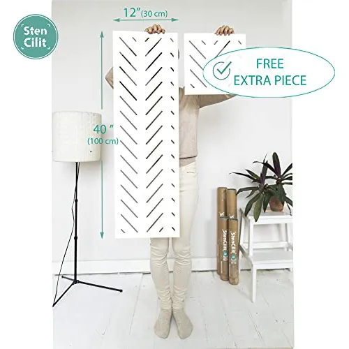 Plantilla De Pared Stencilit Herringbone Simple Duo Para Pin