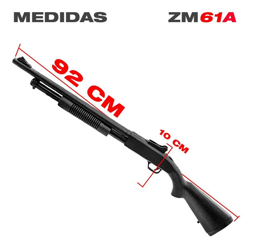 Imagen 5 de 10 de Rifle Airsoft Escopeta M 870 Spring Bbs Aire Comprimido