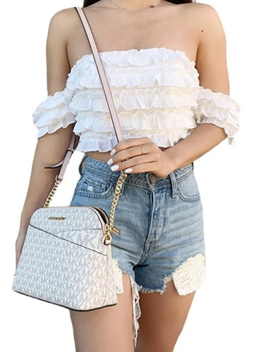 Cartera Crossbody Michael Kors - Jet Set Travel Dome Vanilla