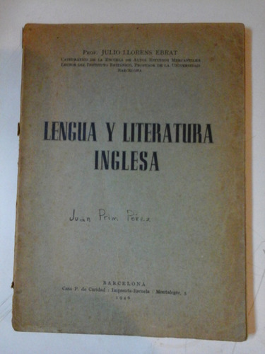 Lengua Y Literatura Inglesa - J.llorens Ebrat- P001