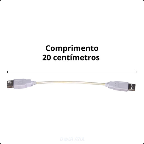 Cabo Extensor Usb Curto 20 Cm Dados Energia 480mps Kit 5 Un
