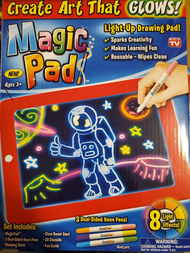 Ontel Tablet De Dibujos Con Luz Led Magic Pad Incluye 4 Mar.