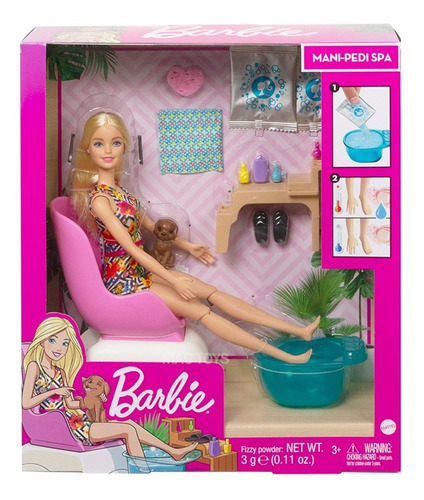 Boneca Barbie Mattel Salão De Manicure Pedicure Spa Ghn07