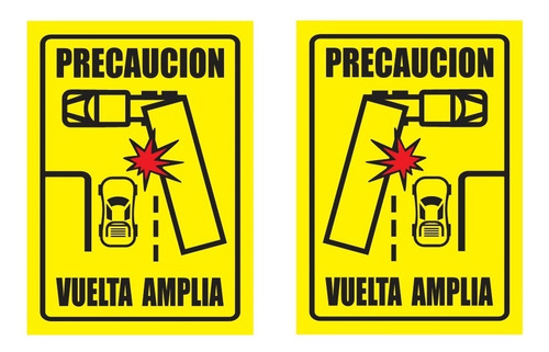 Sticker Precaucion Vuelta Amplia Camiones Caja Trailer 