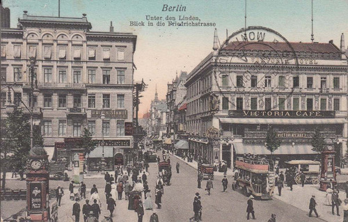 1910 Berlin Postal Cafe Victoria Unter Den Linden Cursada