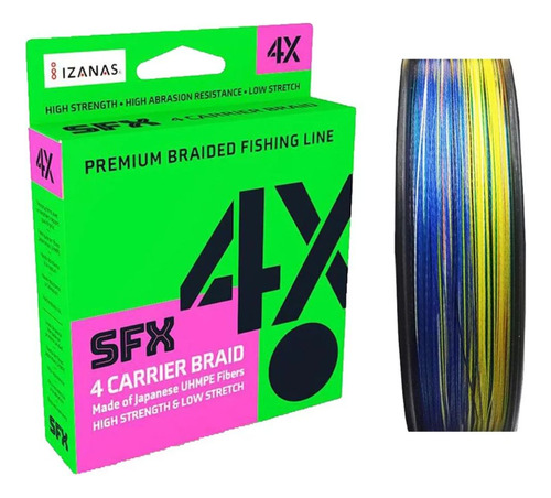 Linha De Pescaria Sufix Sfx Braid 4x Multi 0,285mm 40lb 18kg