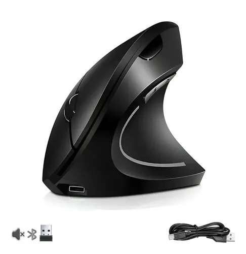 Mouse Sem Fio Bluetooth Recarregável Gamer Ergonômico 2.4g Preto