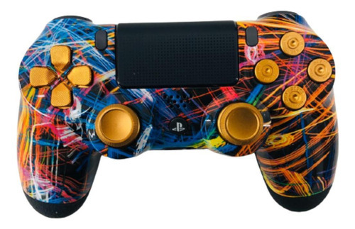 Controle Stelf Ps4 Com Grip Limited Gold Abstract Light