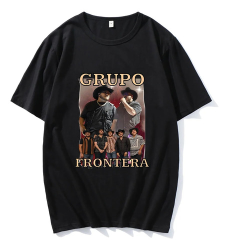 Camiseta De Algodón Con Estampado Gráfico Grupo Frontera