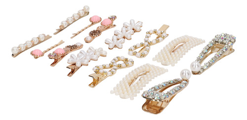 Juego De Pinzas Para El Pelo Simulation Pearl Barrettes, 14