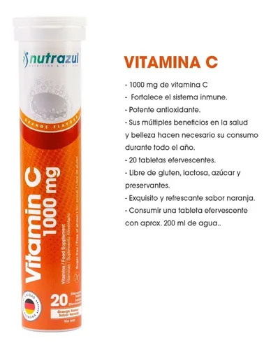 Vitaminas C Nutrazul - Pack 3 Unidades- 20 Tab. Eferves C/u