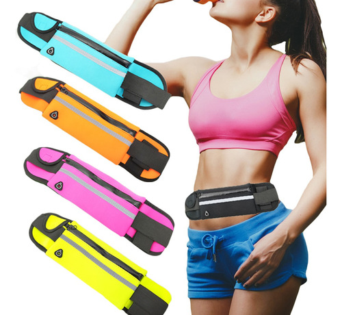 Cangurera Bolsa Deportes Gym Correr Audífonos Llaves iPhone Color Negro