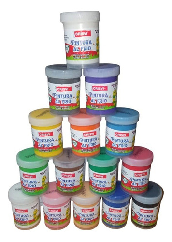 Pintura Al Frio Colores Surtidos 80g Marca Crisvi (paqt X 6)