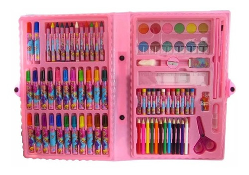 Imagem 1 de 2 de Estojo Maleta Escolar Infantil - C/ 98 Peças - Well Kids