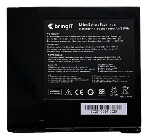 Bateria Para Notebook Asus A42-g74 4400 Mah Preto 