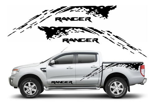 Par Adesivos Faixas Laterais Personalizads Ford Ranger Imp10