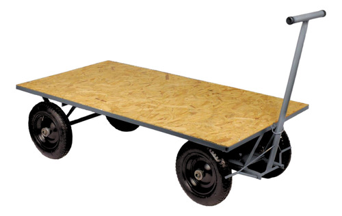 Carro Plataforma Compensado 150 Cm Até 600 Kg Com 4 Rodas