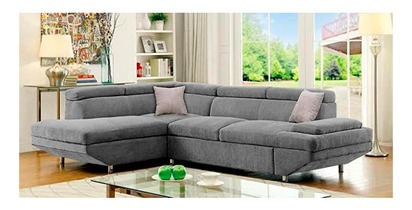 Sala Annelies Derecho Lino  Gris Sala Mueble Sillones Sofa