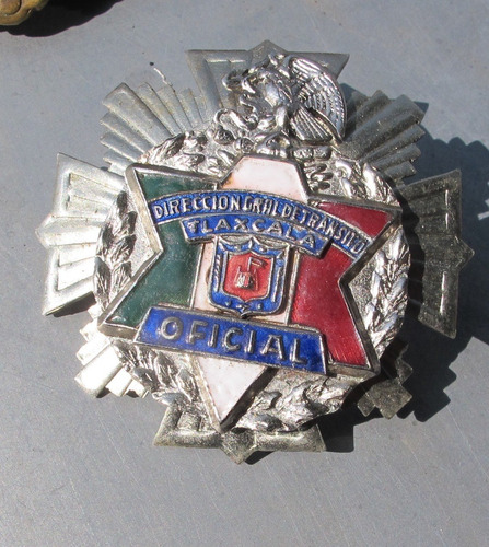 Antigua Placa Policia Oficial Transito Tlaxcala  5.5 Cm.