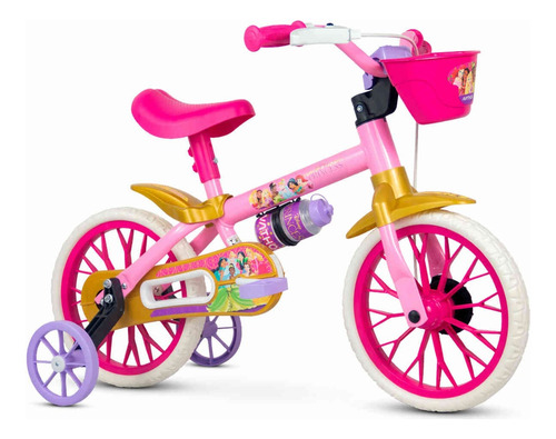 Bicicleta Infantil Nathor Princesas Aro 12 Com Rodinhas