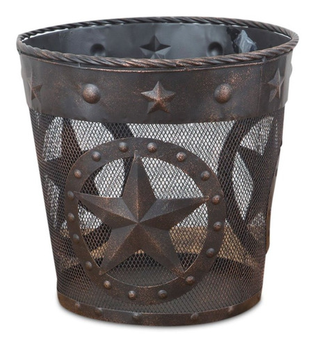 Deleon Collections Western Star - Papelera De Metal Con Ribe