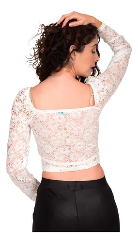 Blusa ombliguera manga larga hotsell