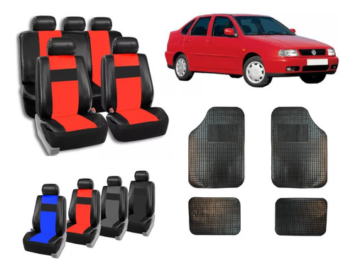 Fundas Cubre Asiento Cuerina Vw Polo M/ Viejo + Alfombra 4 P