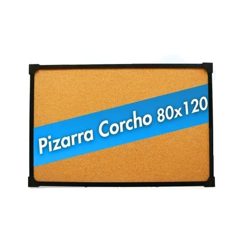 Imagen 2 de 4 de Pizarra Corcho 80x120 Con Marco Metálico De Pared