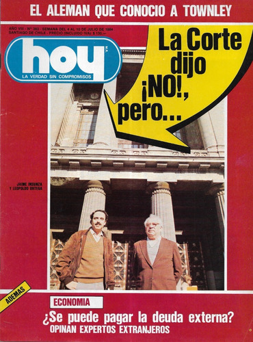 Revista Hoy 363 / 10 Julio 1984 / Insunza Y Ortega