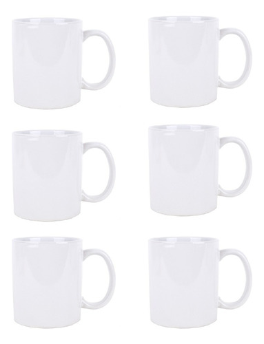 Paquete De 6 Tazas De Cerámica Blanca Sublimación 