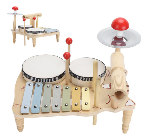 Juego De Instrumentos De Batería De Madera Para Niños, Rompe