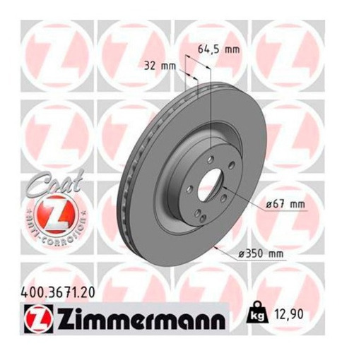 Par Disco De Freio Diant. Mercedes E 500 2006-2010 S211