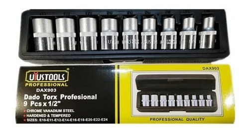 Juego Set De Dados Torx Estrella Hembra 9 Piezas Uyustools